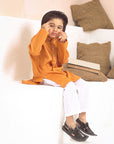 2PC STITCHED-ORANGE KIDS SUIT IST-102