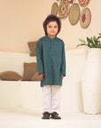 2PC STITCHED-GREEN KIDS SUIT IST-105