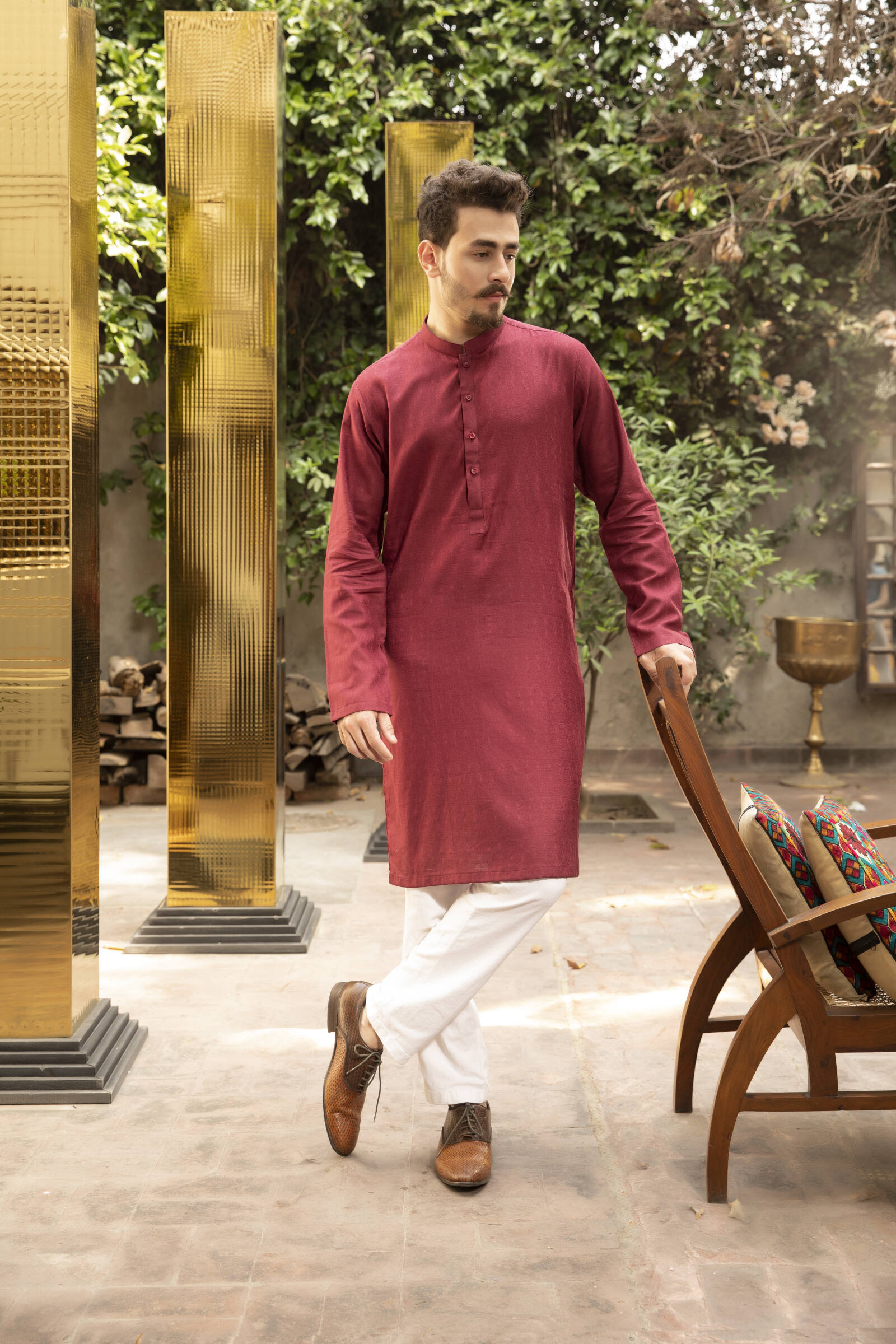 1PC STITCHED-BLOOD RED KURTA IST-16