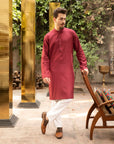 1PC STITCHED-BLOOD RED KURTA IST-16