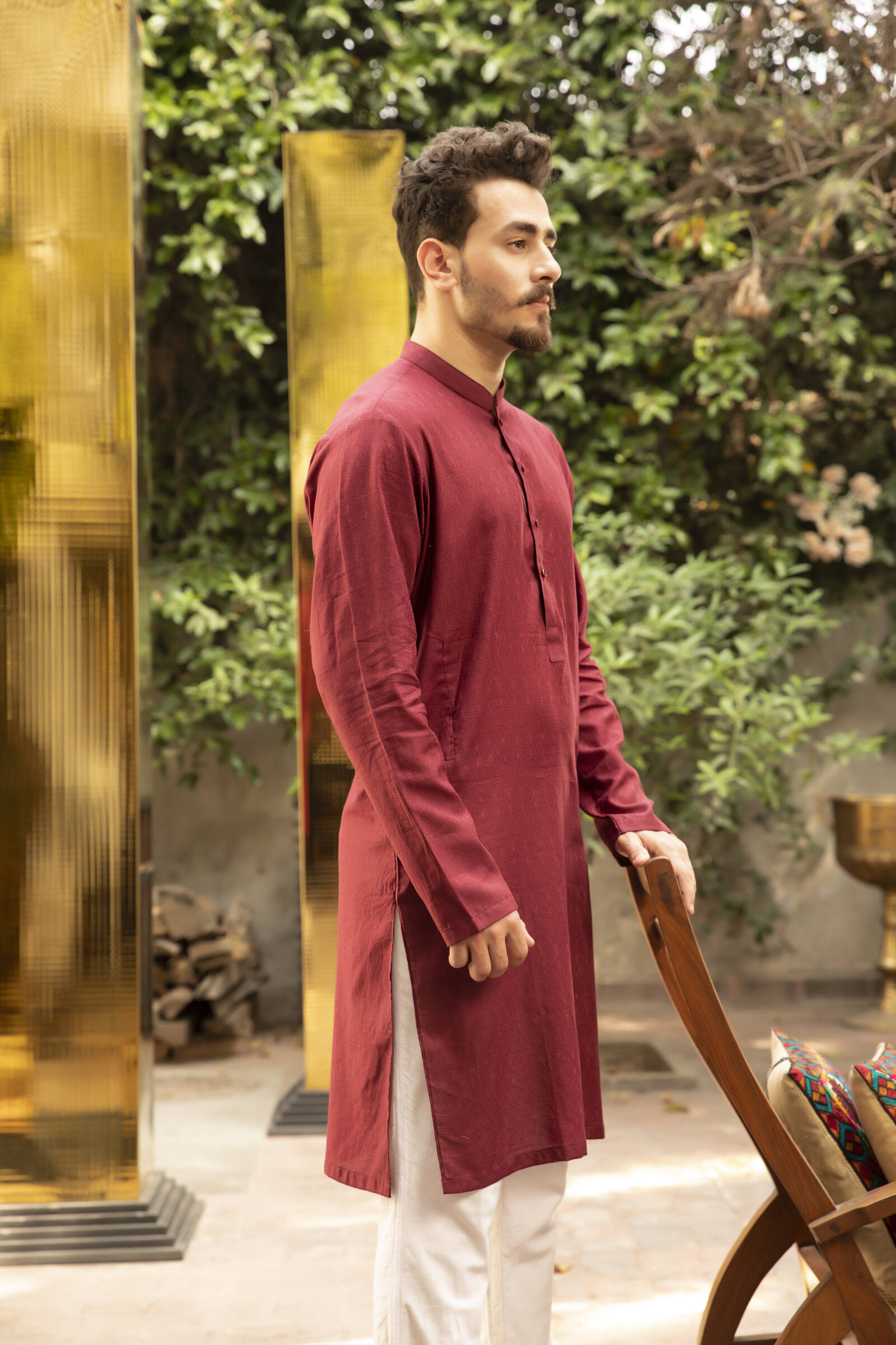 1PC STITCHED-BLOOD RED KURTA IST-16