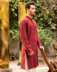 1PC STITCHED-BLOOD RED KURTA IST-16