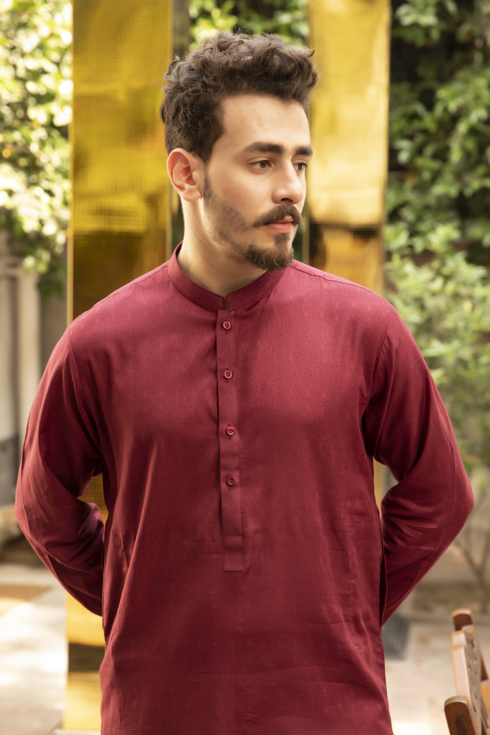 1PC STITCHED-BLOOD RED KURTA IST-16