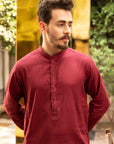 1PC STITCHED-BLOOD RED KURTA IST-16