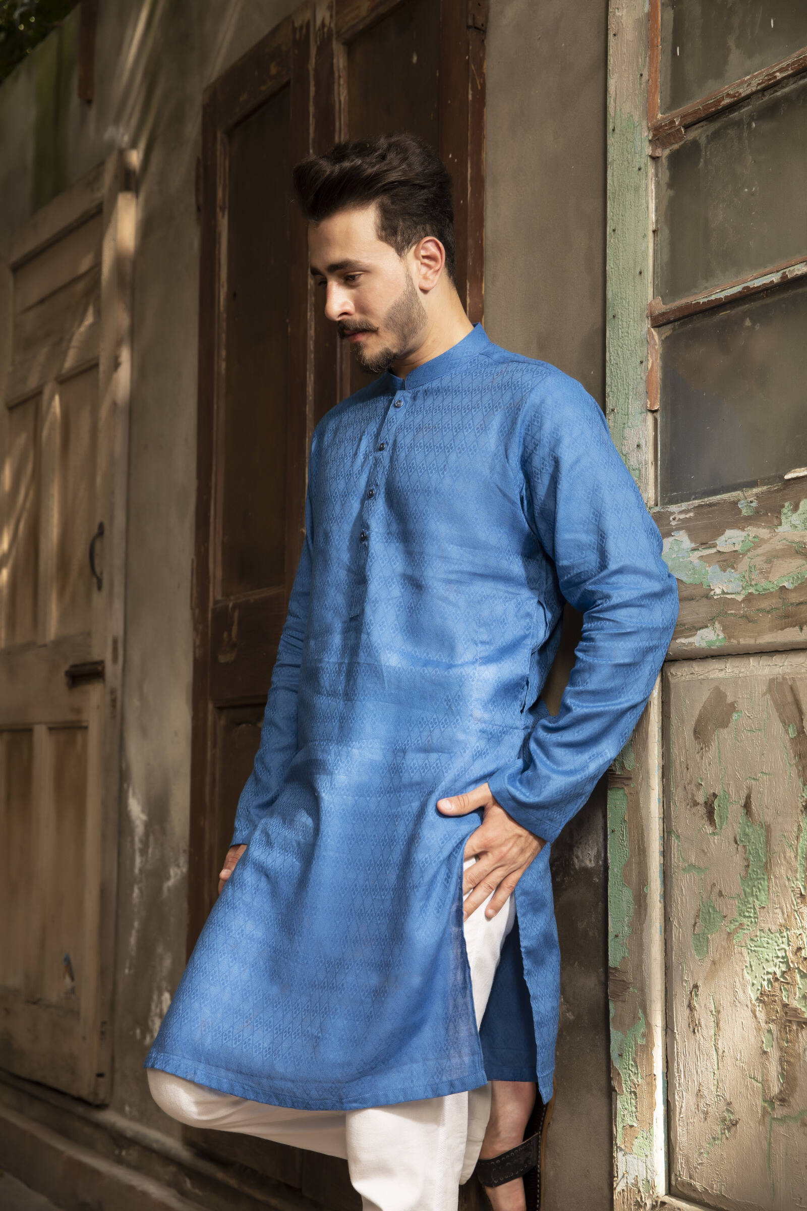 1PC STITCHED-ROYAL BLUE KURTA IST-18