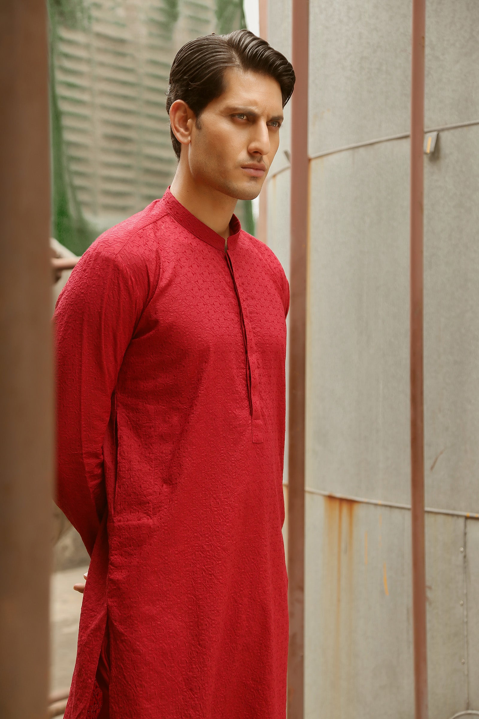 1PC STITCHED-RED KURTA IST-42