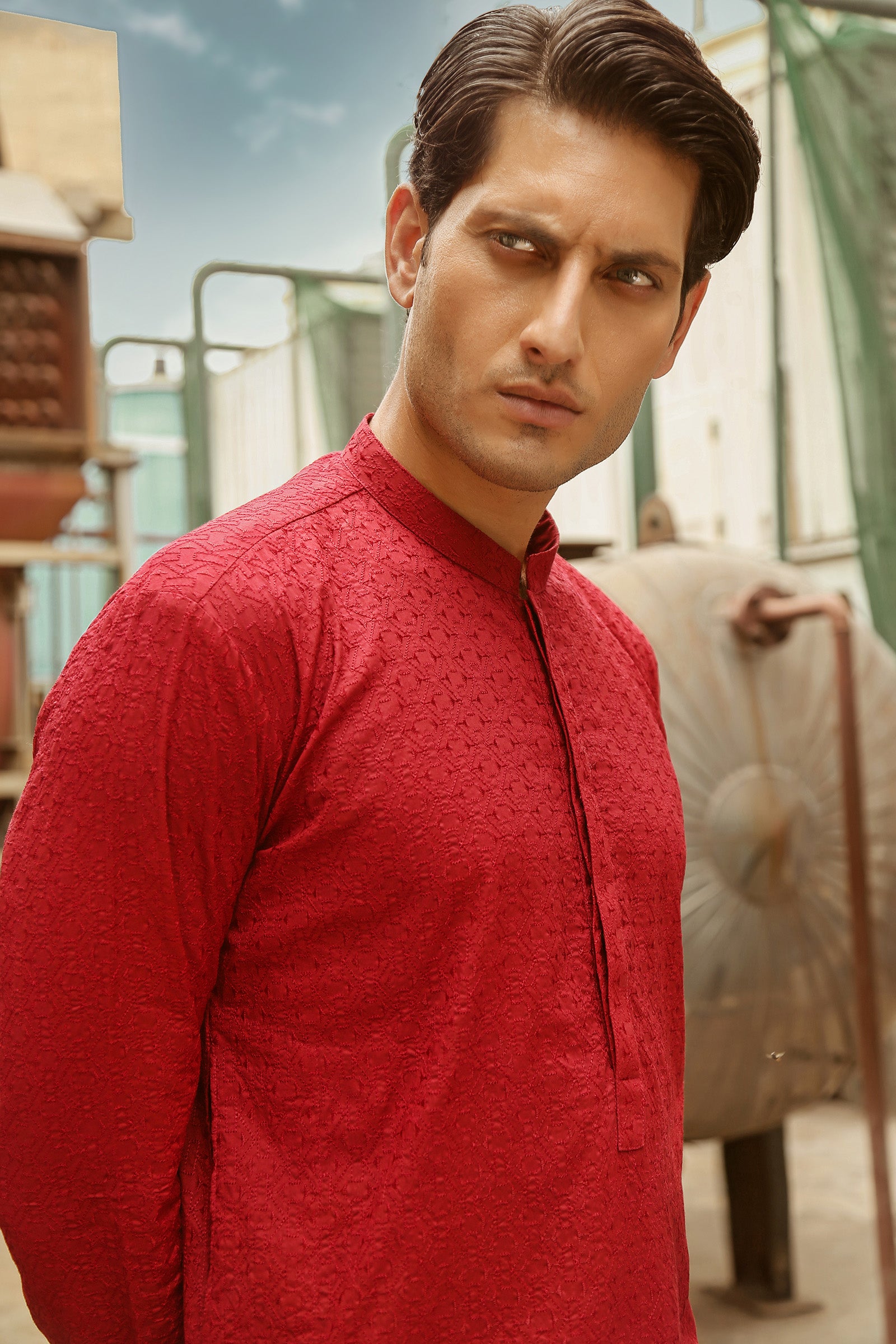 1PC STITCHED-RED KURTA IST-42