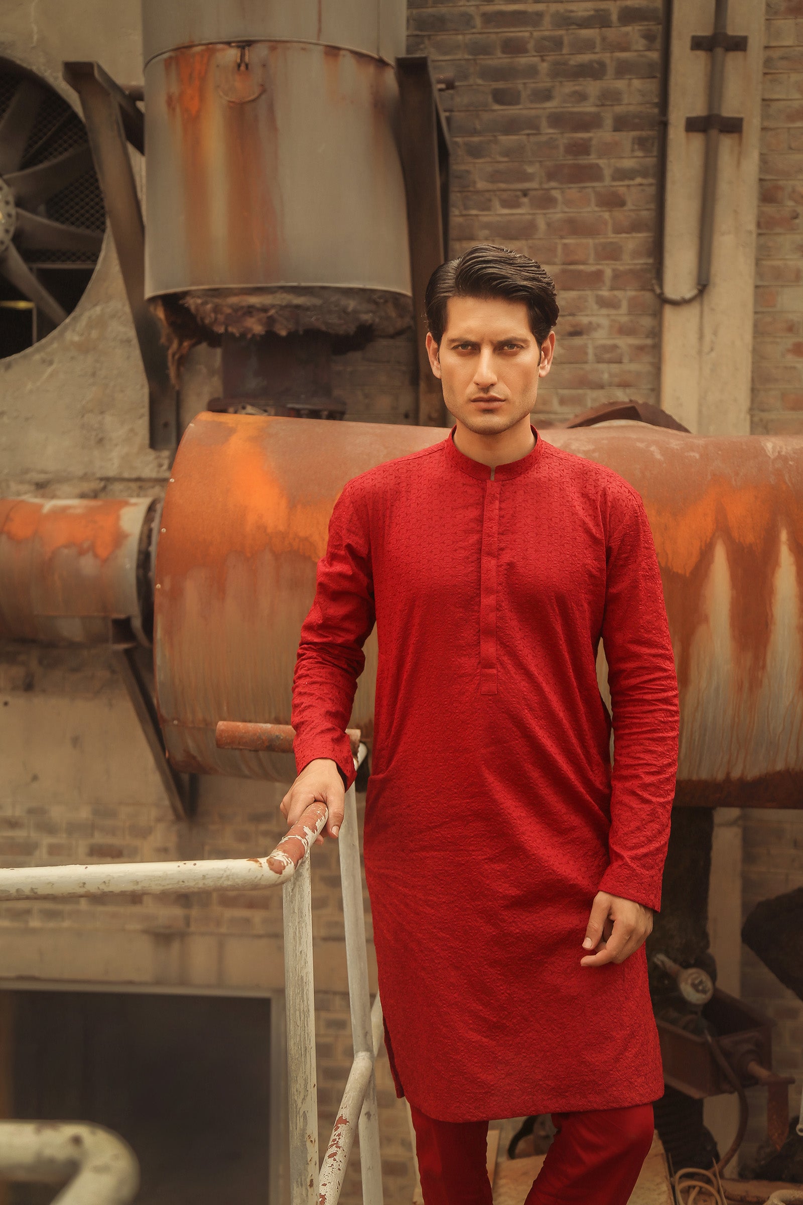 1PC STITCHED-RED KURTA IST-42
