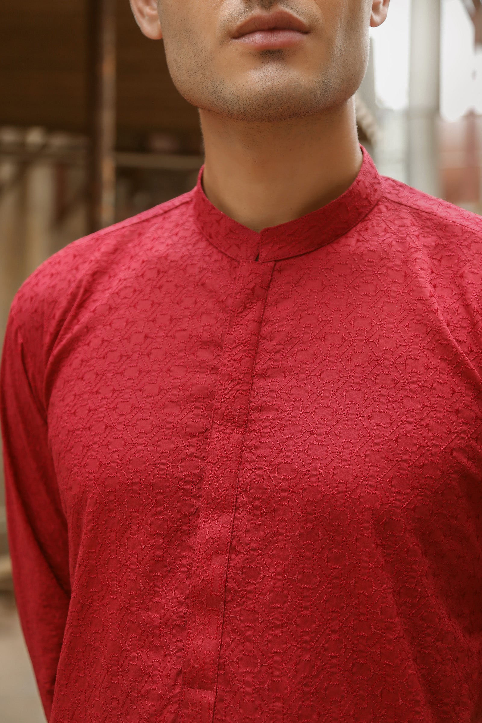 1PC STITCHED-RED KURTA IST-42