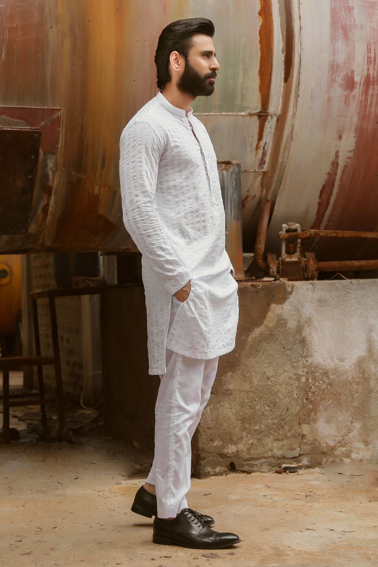 1PC STITCHED-WHITE KURTA IST-43