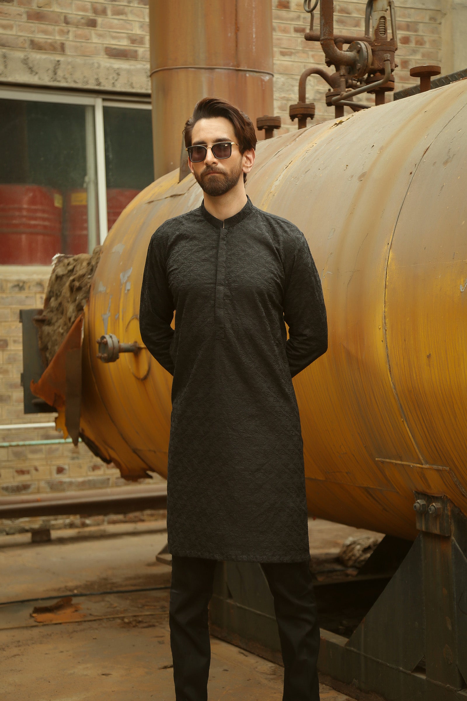 1PC STITCHED-BLACK KURTA IST-44