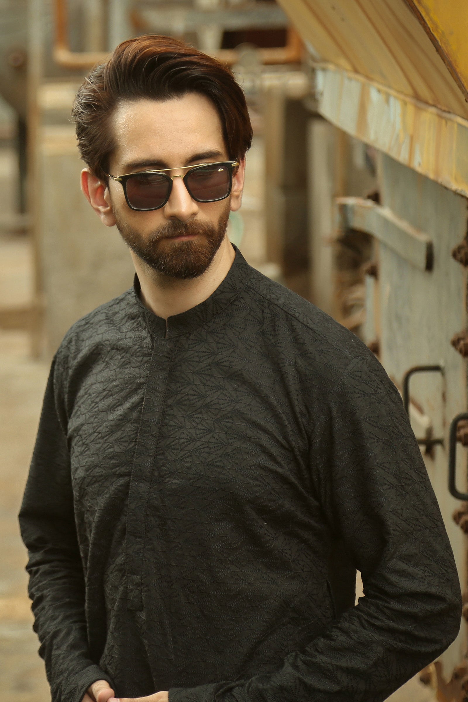 1PC STITCHED-BLACK KURTA IST-44