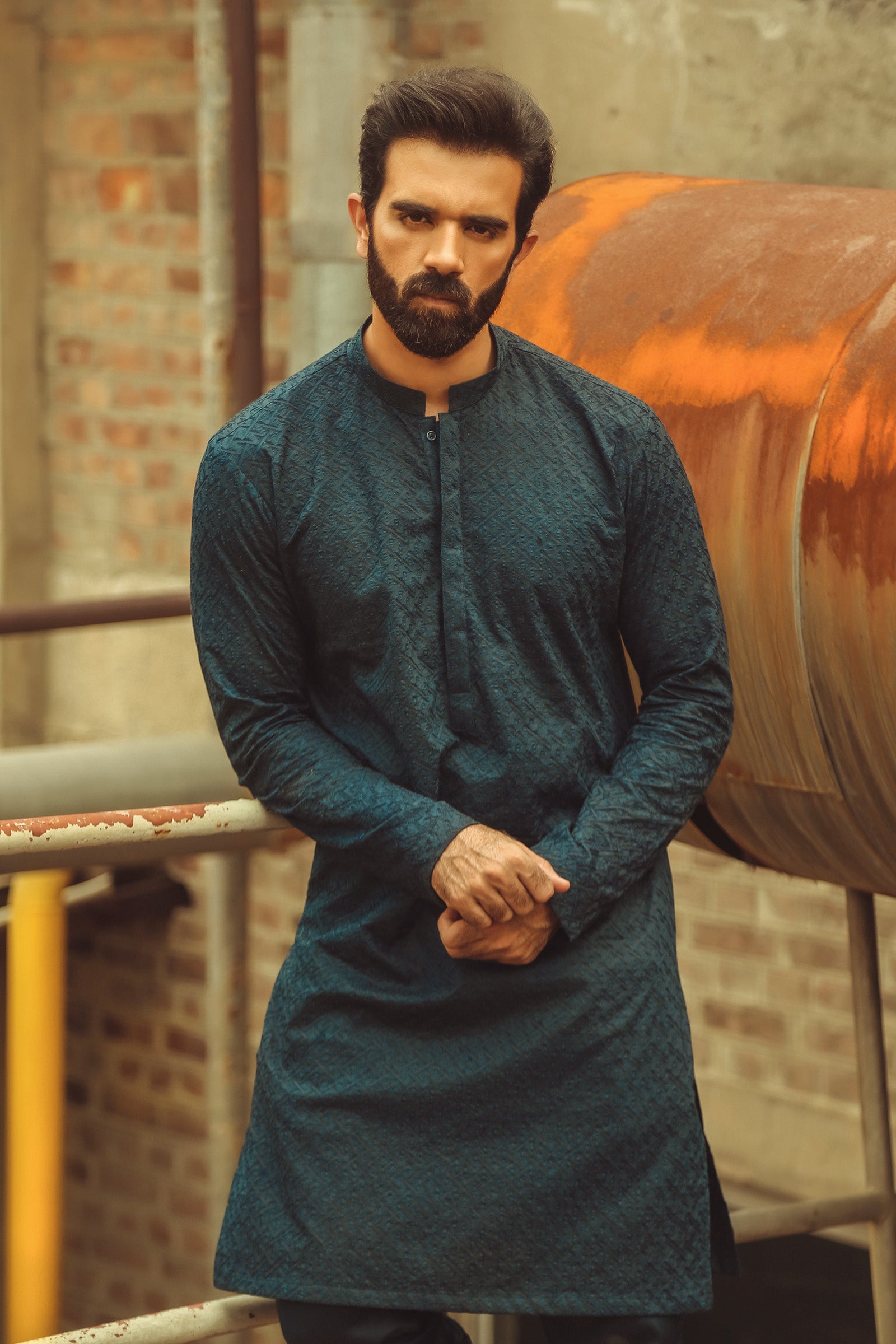 1PC STITCHED-NAVY KURTA IST-45