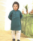 2PC STITCHED-GREEN KIDS SUIT IST-98
