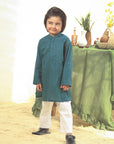 2PC STITCHED-GREEN KIDS SUIT IST-98