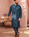 2PC STITCHED-KARVAAN METALLIC BLUE IST-03