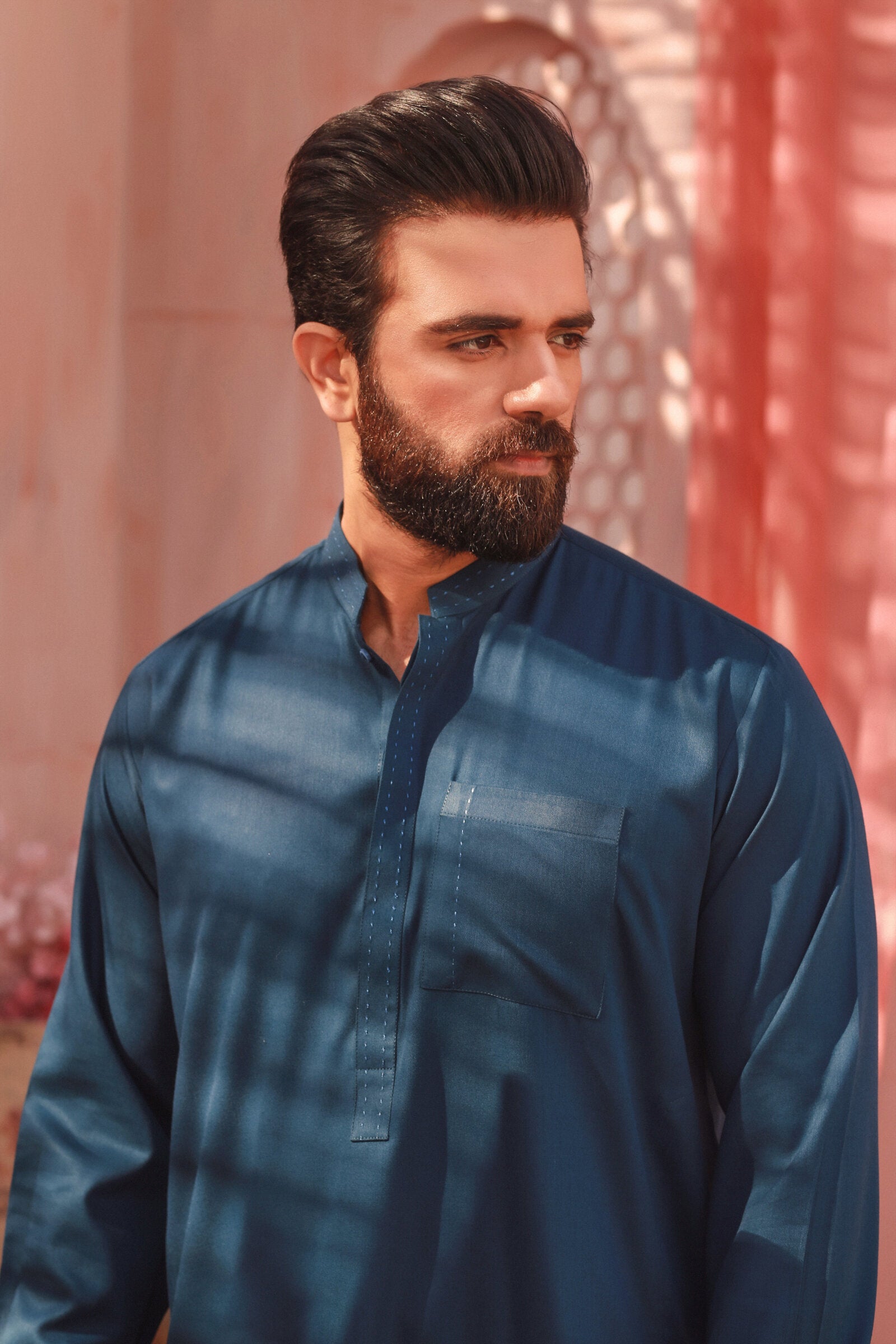 2PC STITCHED-KARVAAN METALLIC BLUE IST-03