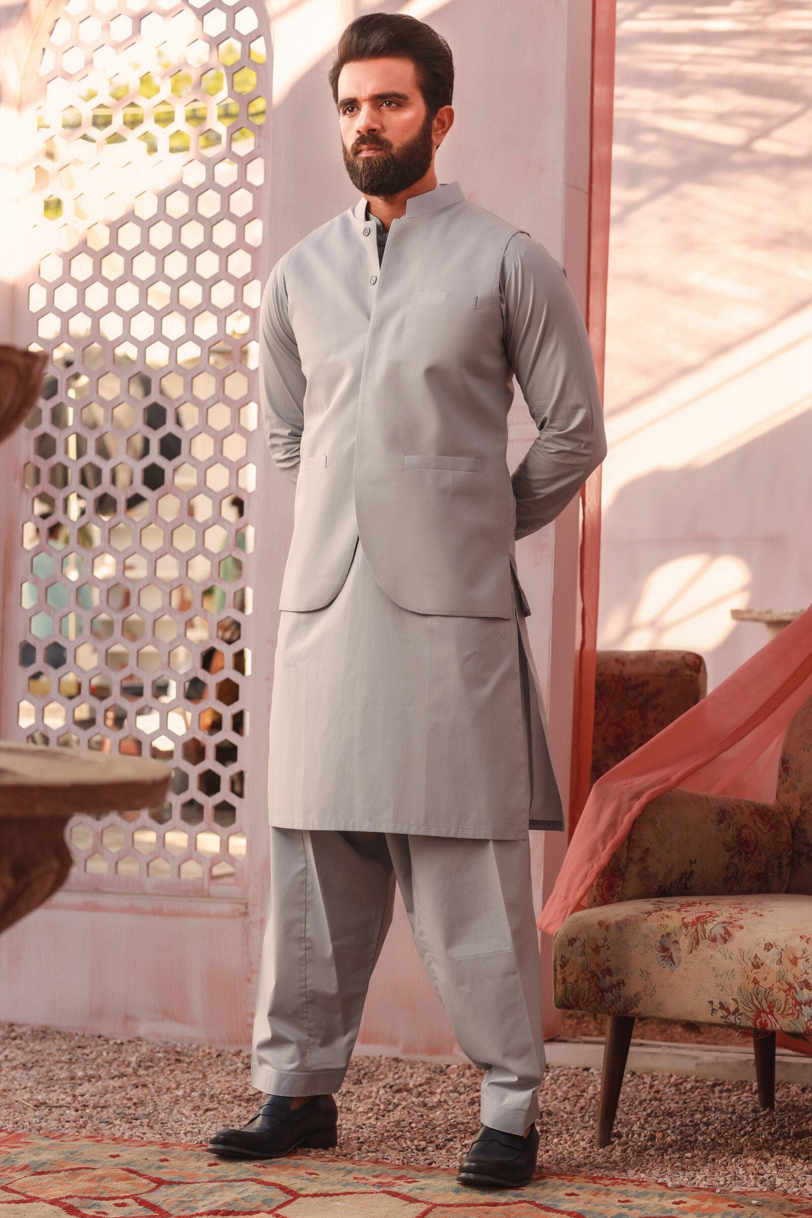 2PC STITCHED-SILVER STAR LIGHT GREY IST-05