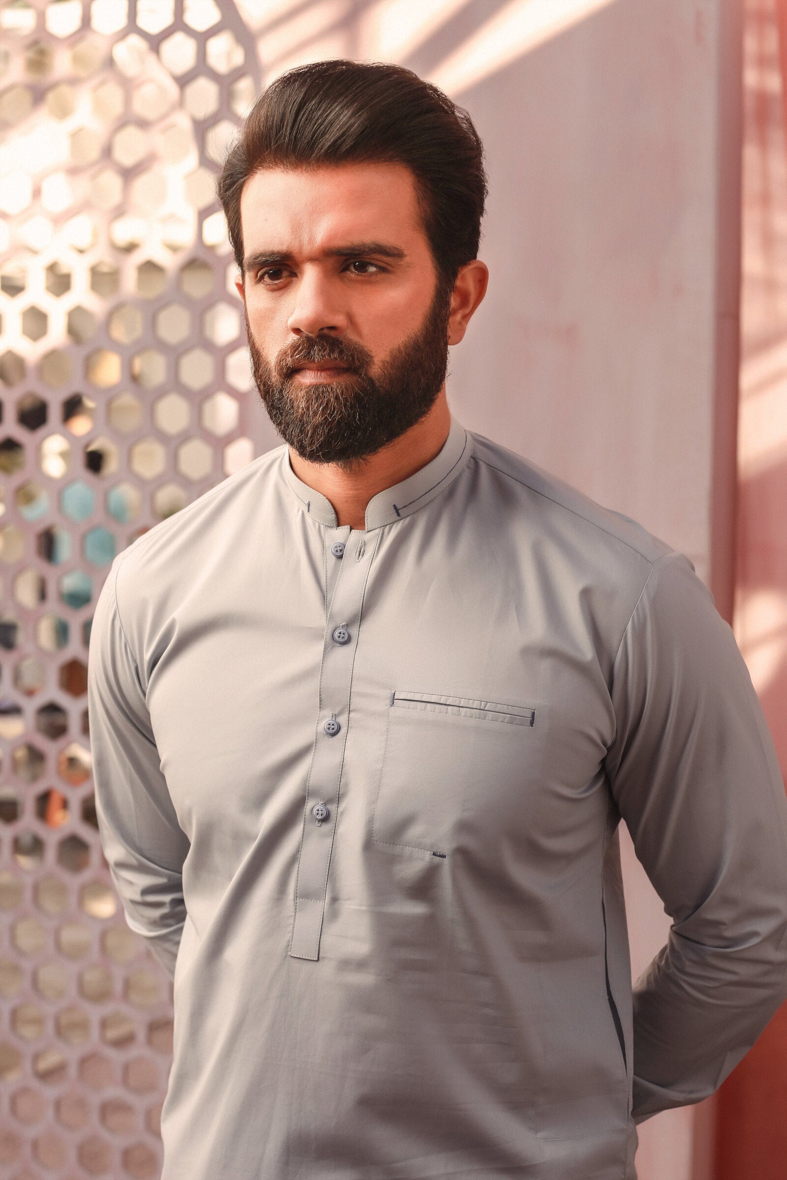 2PC STITCHED-SILVER STAR LIGHT GREY IST-05