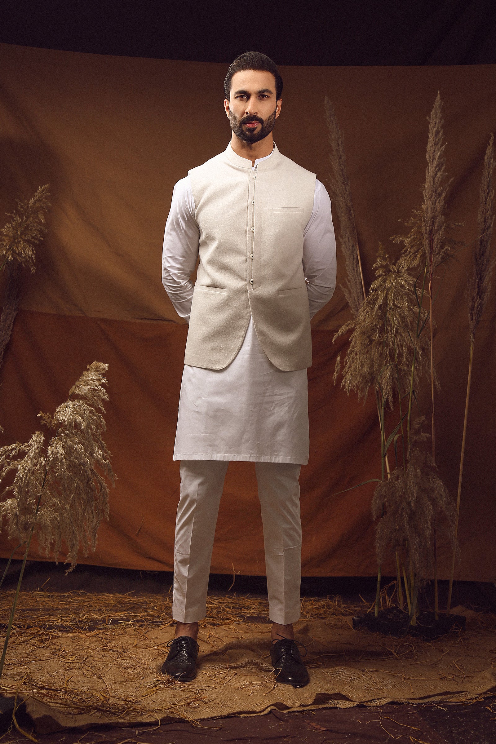 WAISTCOAT-TWEED SILVER GREY IST-60