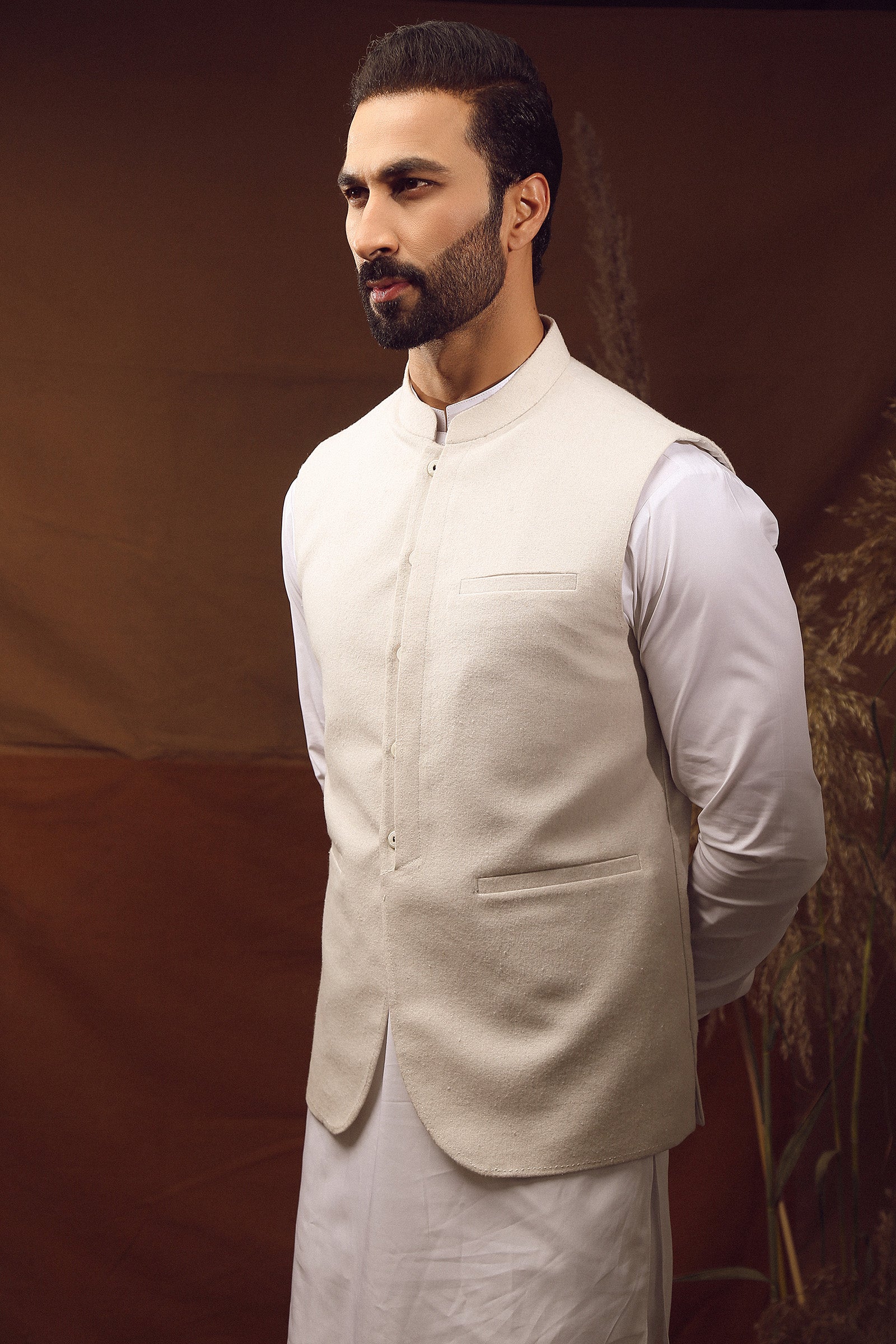 WAISTCOAT-TWEED SILVER GREY IST-60