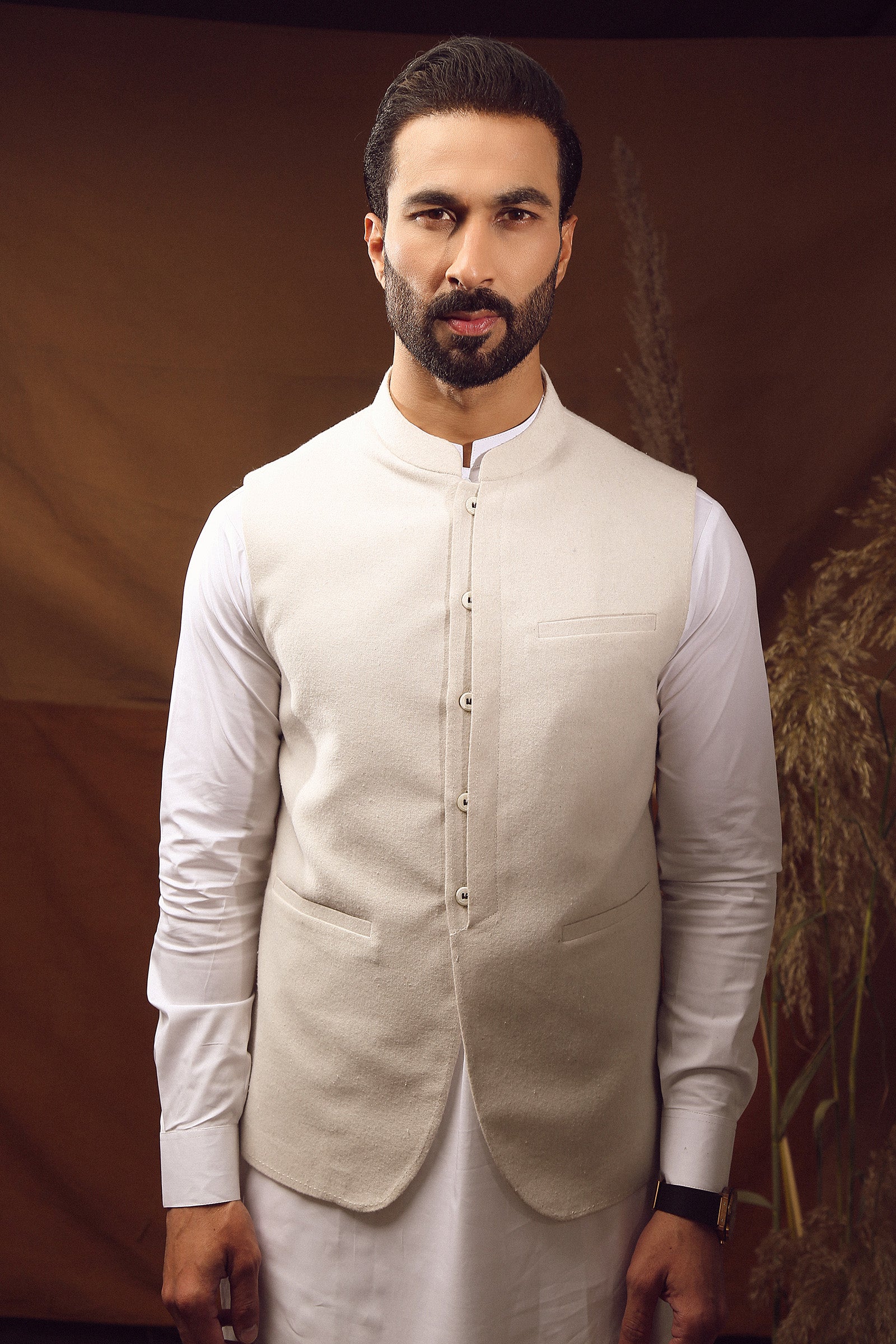 WAISTCOAT-TWEED SILVER GREY IST-60