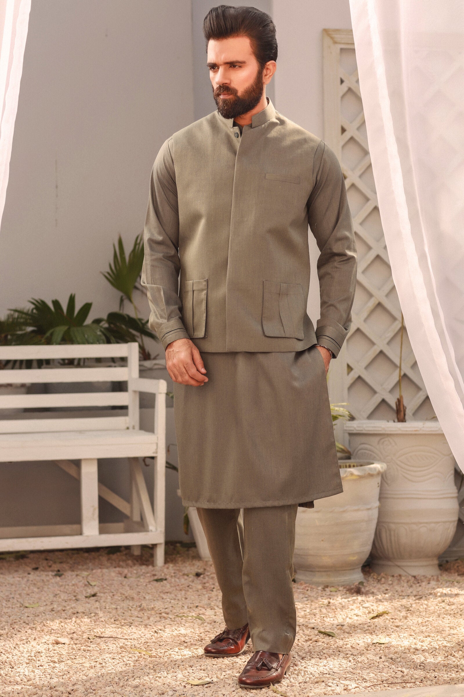 3PC STITCHED-VINTAGE FOREST GREEN IST-02