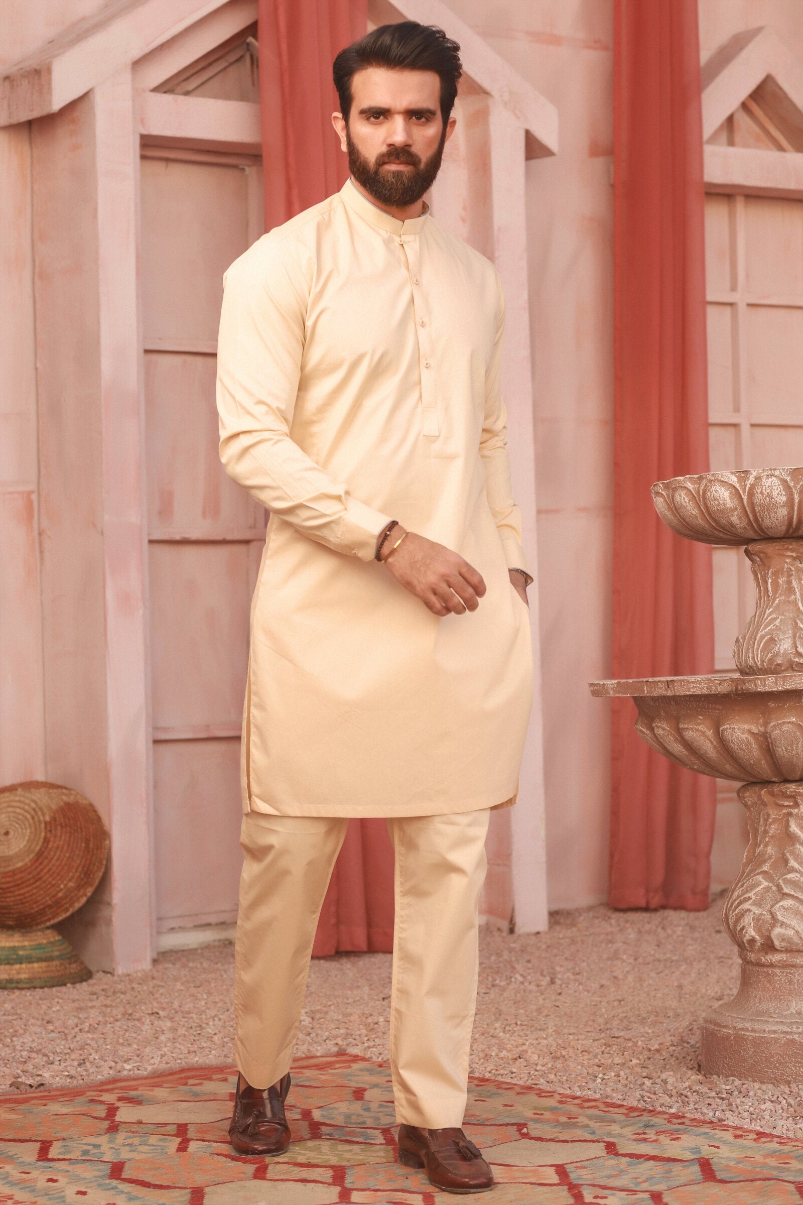 3PC STITCHED-WASF BEIGE IST-04