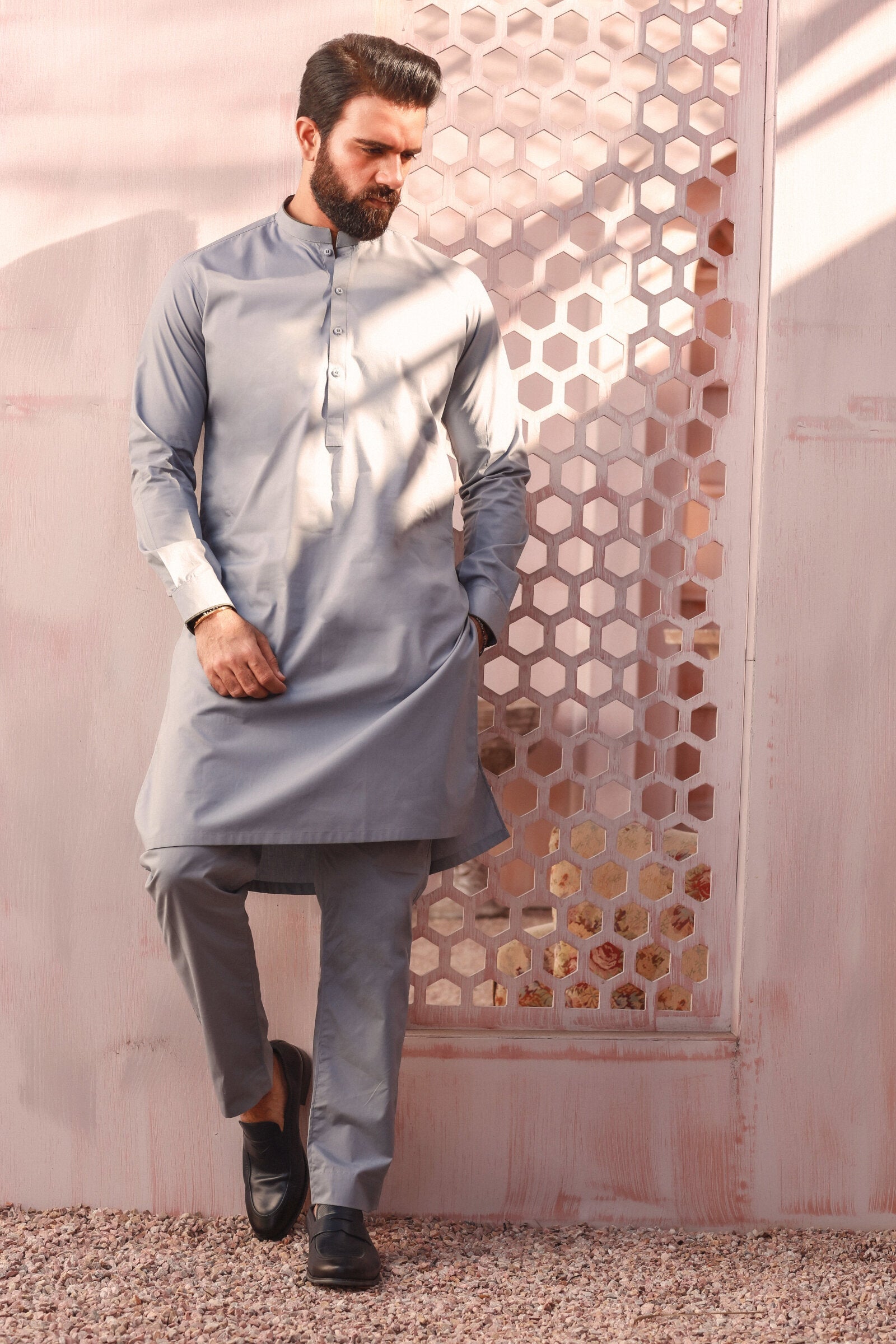 2PC STITCHED-WASF SILVER GREY IST-04
