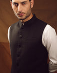 WAISTCOAT-WOOL BLEND BLACK IST-57