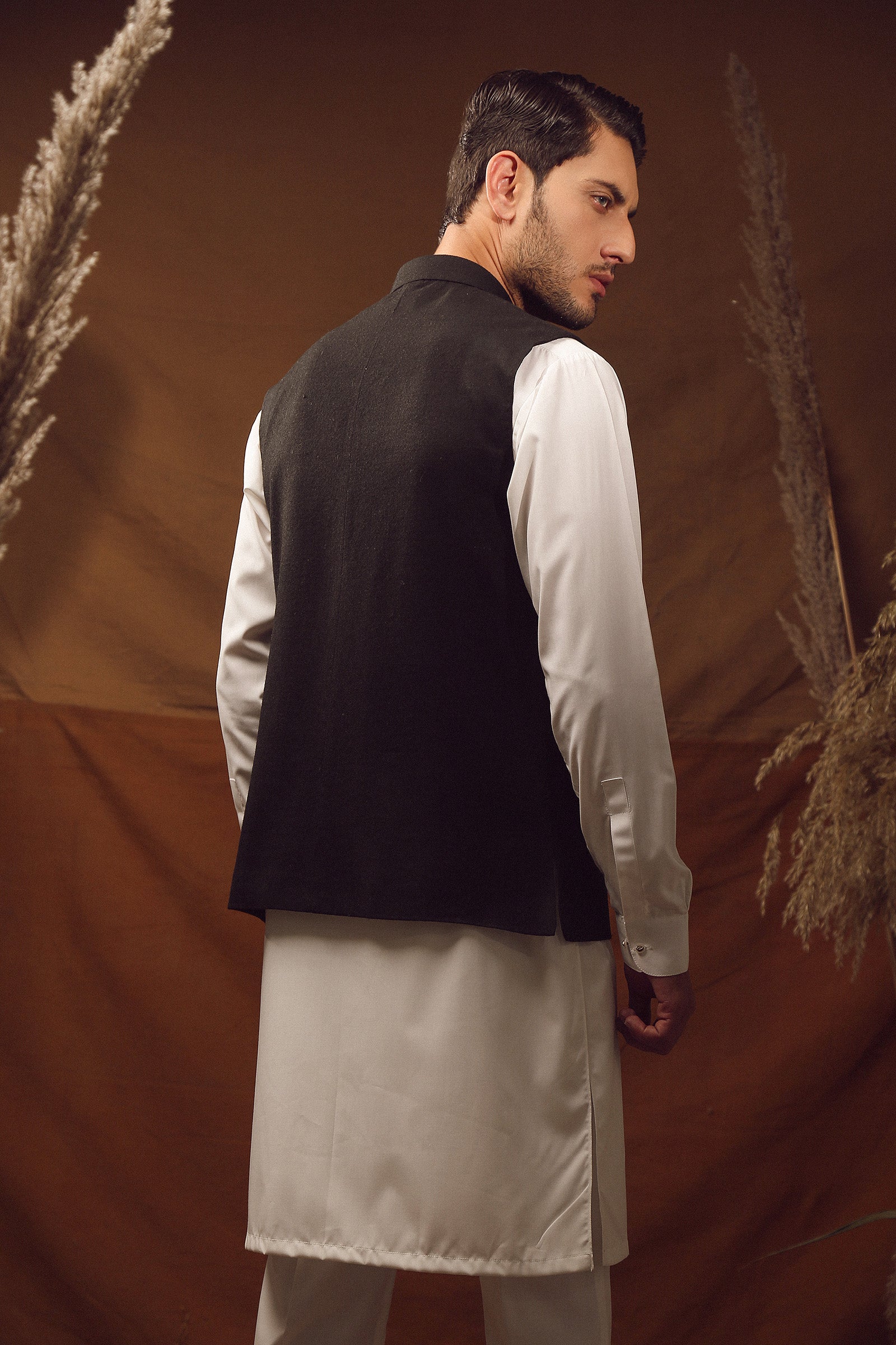 WAISTCOAT-WOOL BLEND BLACK IST-57