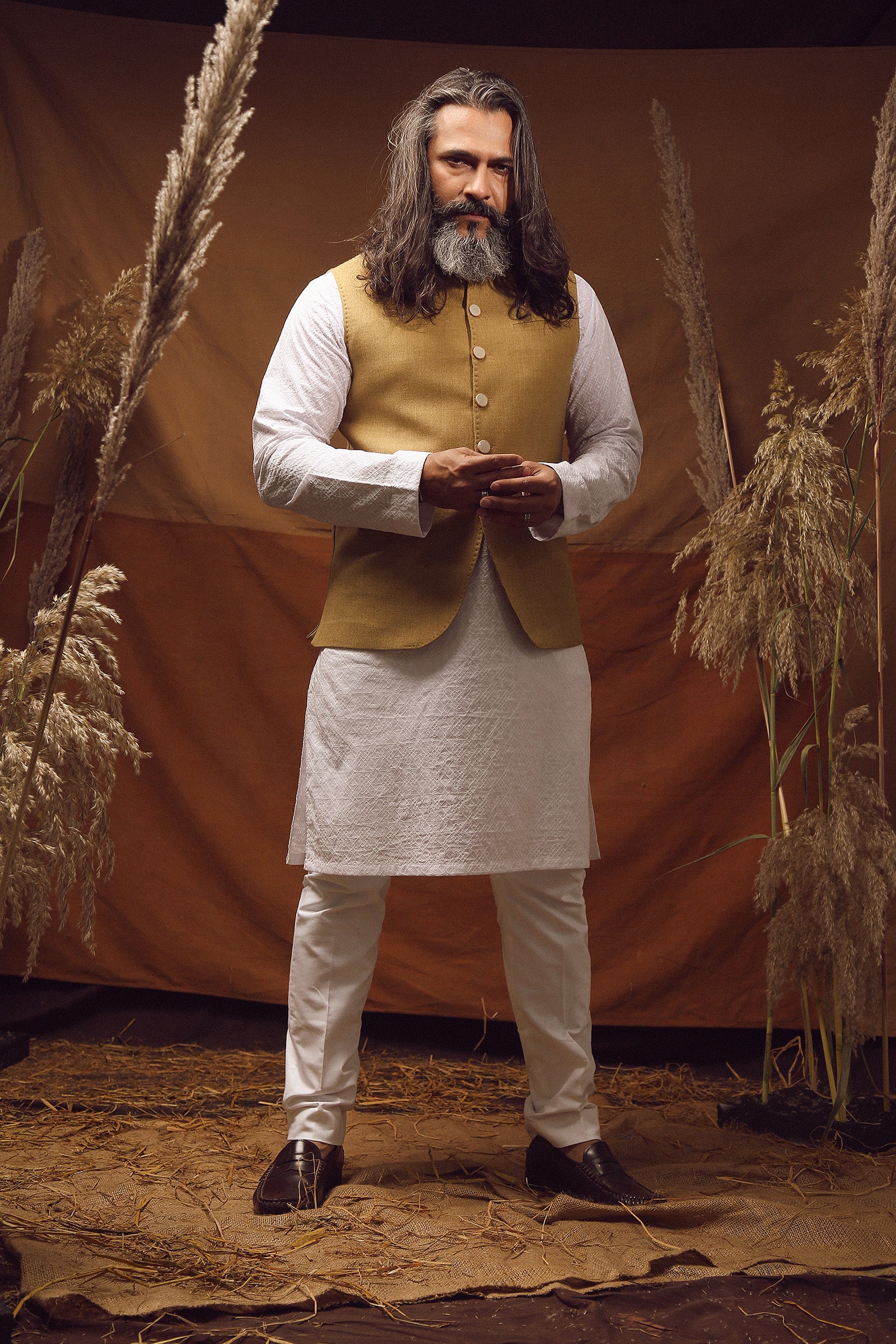 WAISTCOAT-WOOL BLEND BROWN IST-58