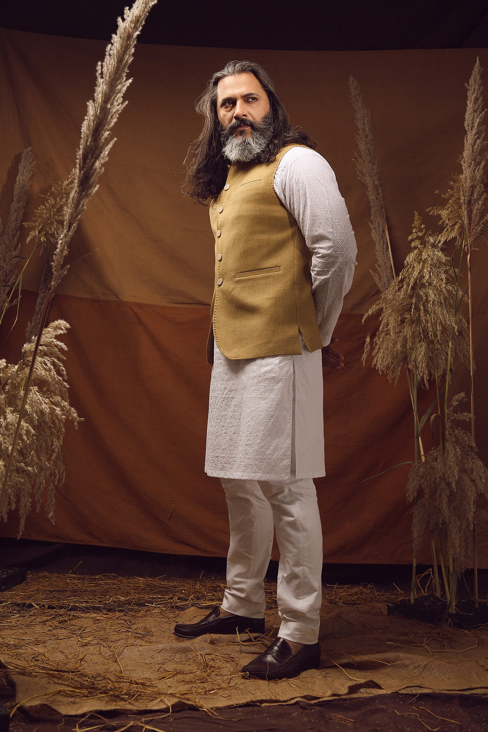 WAISTCOAT-WOOL BLEND BROWN IST-58