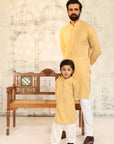 2PC STITCHED-YELLOW KIDS SUIT IST-31