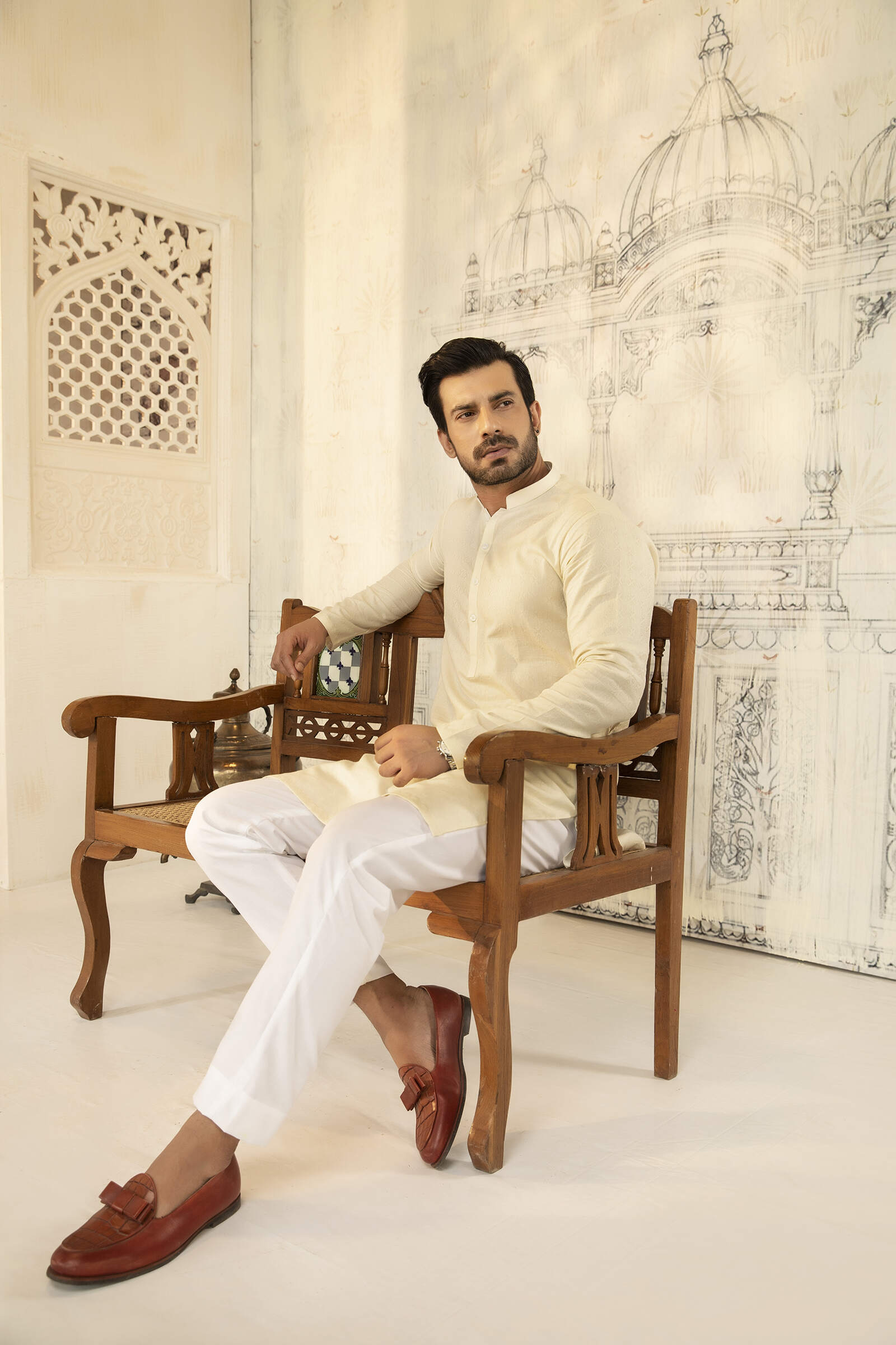 1PC STITCHED-OFF WHITE KURTA IST-32