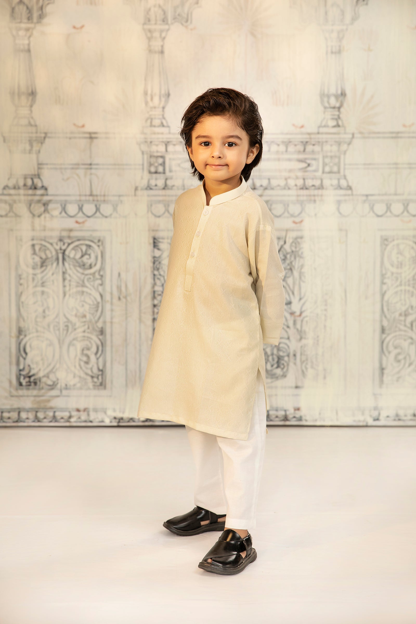 1PC STITCHED-OFF WHITE KURTA IST-32