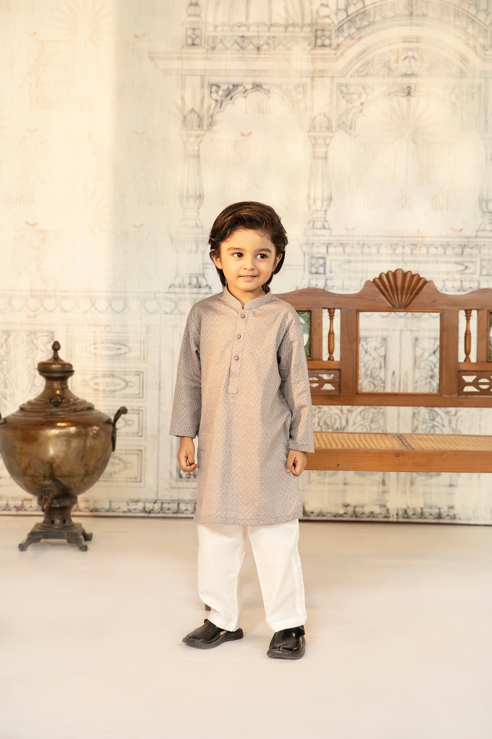 1PC STITCHED-PASTEL BROWN KURTA IST-36