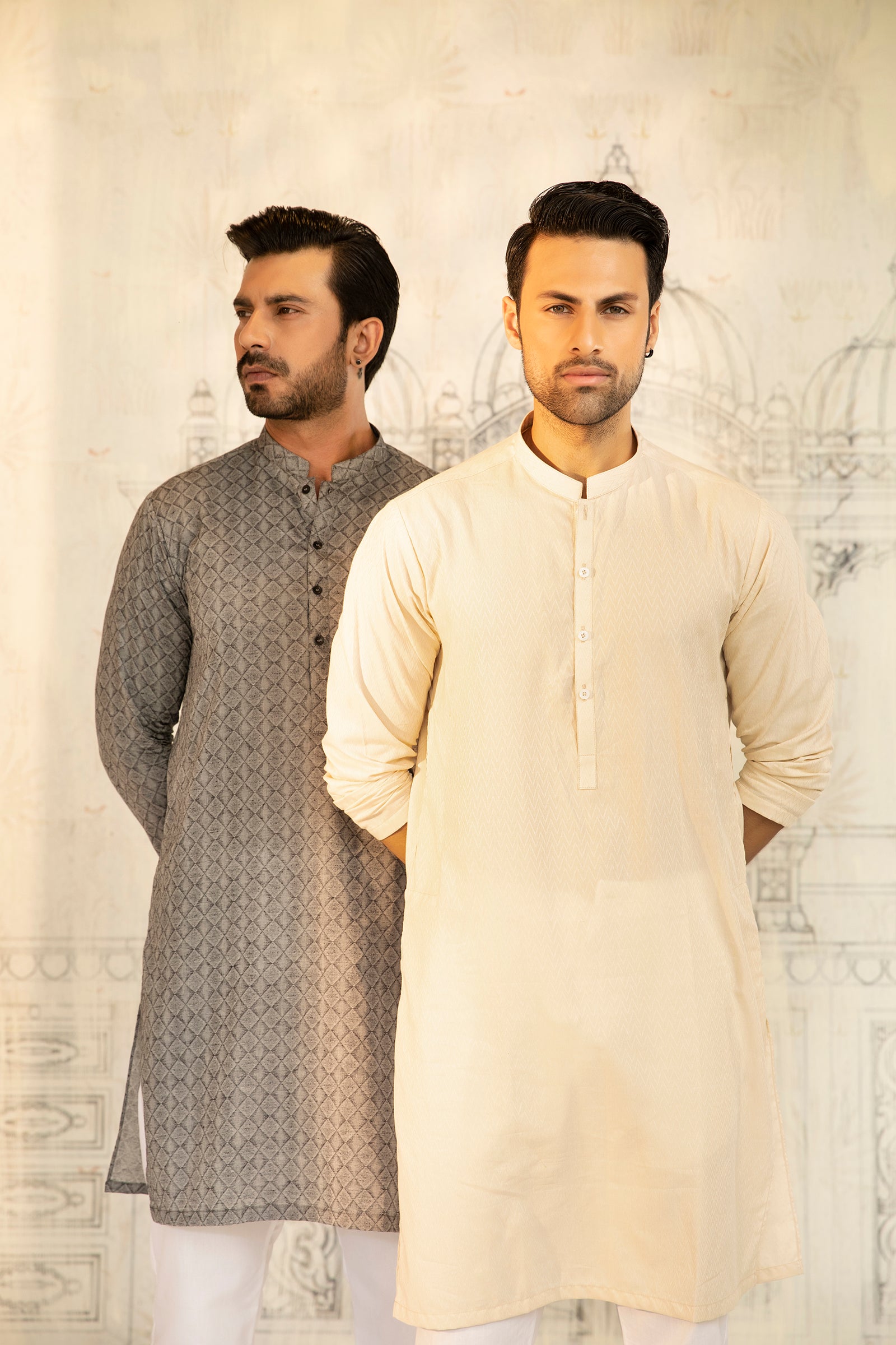 1PC STITCHED-CHARCOAL GREY KURTA IST-33