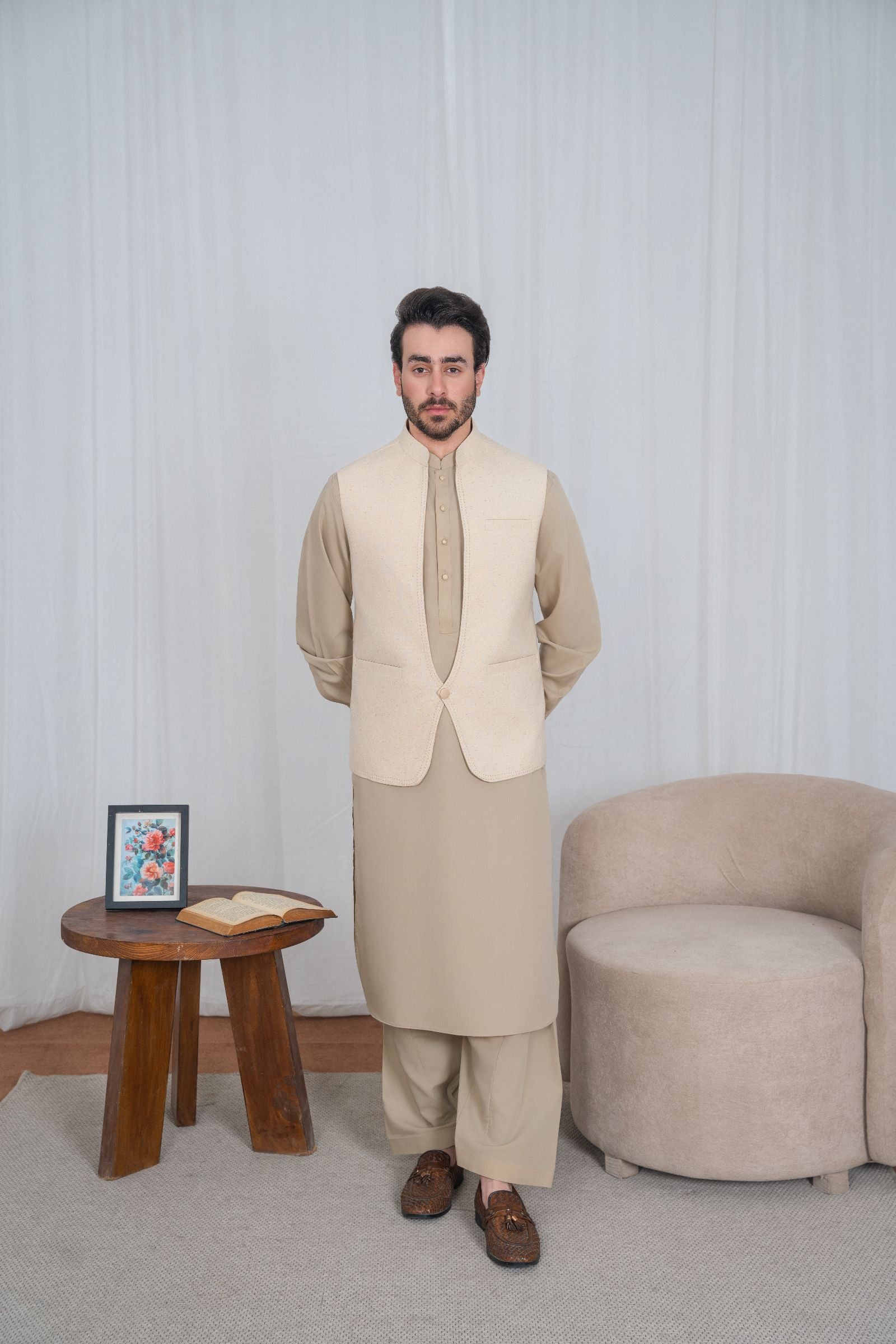 Waistcoat-C.KRD-GOLD CREAM-S-IST-3051 - Image 2