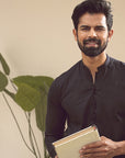 1PC STITCHED JET-BLACK KURTA IST-66