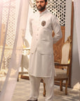 3PC STITCHED-BURJ WHITE IST-06
