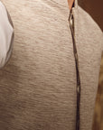 WAISTCOAT-KHADDAR OFF WHITE IST-63