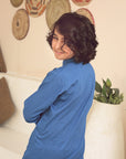 2PC STITCHED-ROYAL BLUE KIDS SUIT IST-103