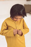 2PC STITCHED-YELLOW KIDS SUIT IST-104