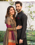 1PC STITCHED-JET BLACK KURTA IST-24