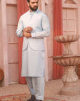 2PC STITCHED-SILVER STAR AQUA IST-05