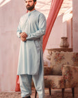 2PC STITCHED-SILVER STAR LIGHT BLUE IST-05
