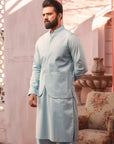2PC STITCHED-SILVER STAR LIGHT BLUE IST-05