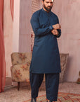 2PC STITCHED-SILVER STAR NAVY IST-05