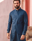 2PC STITCHED-SILVER STAR NAVY IST-05